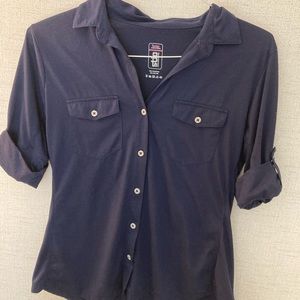 Stio Women's Divide Button down Shirt Navy Size:L